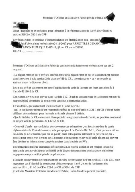 Lettre Contestation Amende Stationnement Modele De Lettre Type