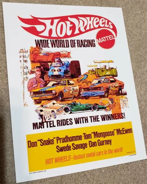 Hot Wheels Racing Ad Reproduction Poster Snake Mongoose 8 12 X 11 10