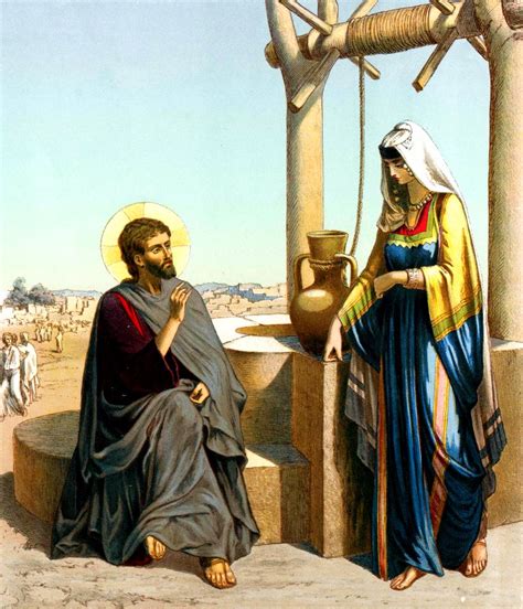03 Jesus And The Samaritan Woman At The Well Free Stock Illustrations Creazilla