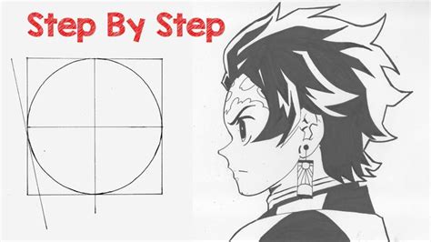 How To Draw Tanjiro Kamado Easy Side View Step By Step In 2021