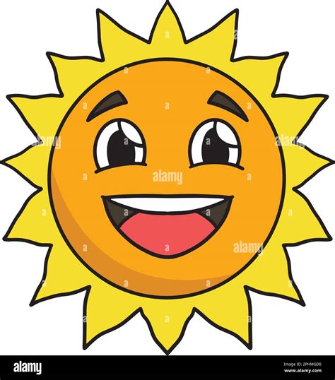 Happy Sun Cartoon Colored Clipart Illustration Stock Vektorgrafik Alamy