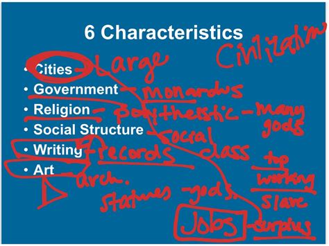 6 characteristics of a civilization | Social Studies ...