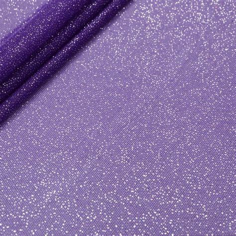Purple Silver Glitter Mesh Sheer 4 Stretch House Inc