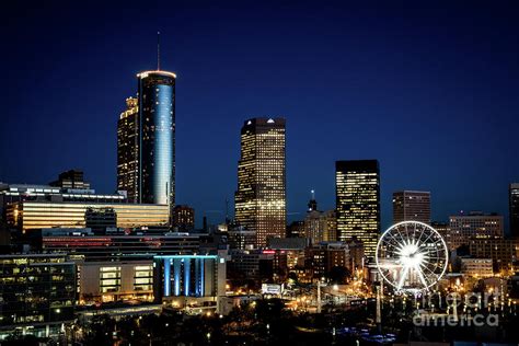 Atlanta Ga Downtown Skyline At Night Photograph By The Photourist Pixels