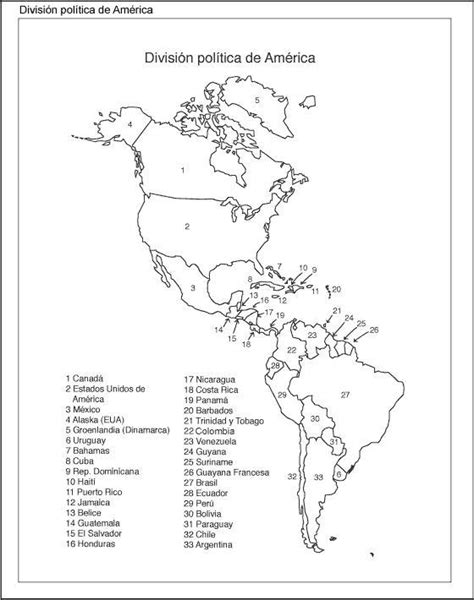 Mapa Del Continente Americano Con Divisi N Pol Tica Y Nombres Brainly