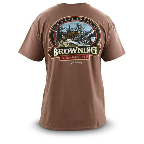 Browning Deer Label Short Sleeved T Shirt Chestnut 593732 T Shirts