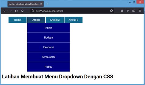 Cara Menggunakan Membuat Menu Dropdown Html