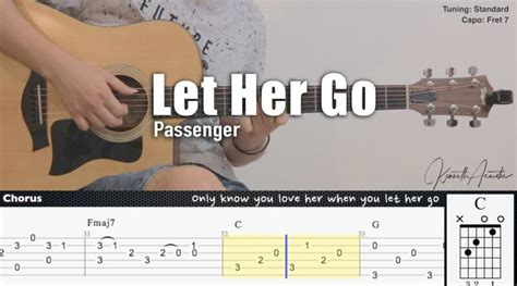 let her go passenger fingerstyle guitar tab chords lyrics
