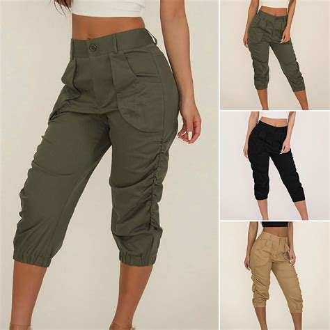 Check out women's casual and lifestyle pants, from brands like prana, carhartt, toad & co and more at moosejaw. Pants Women Ladies Cropped Capri Pants Casual Summer Solid ...
