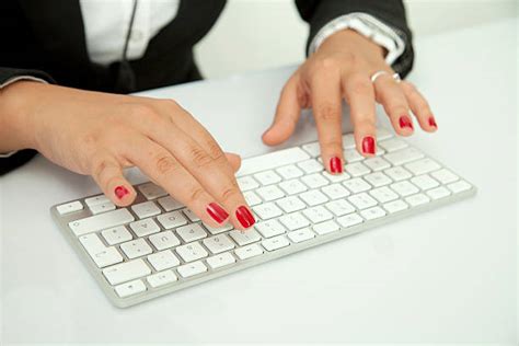 Best Typing Human Hand Computer Keyboard Painting Fingernails Stock