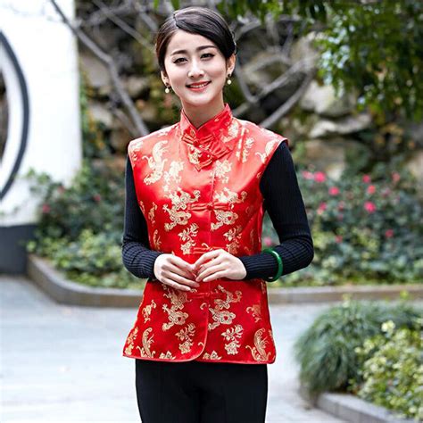 traditional red chinese women s silk waistcoat vests coat tops sz m l xl 2xl 3xl ebay