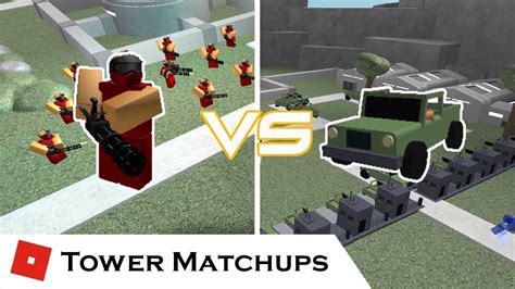 Patrol Vs Commando Tower Matchups Tower Battles Roblox Youtube