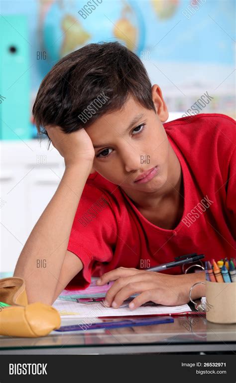 Bored Little Boy Image And Photo Free Trial Bigstock