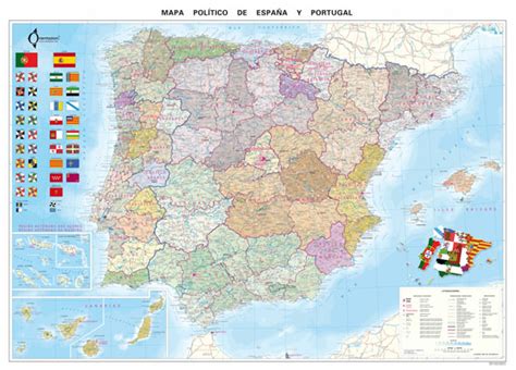 Mapa político de España x Mapas murales Mapiberia f b