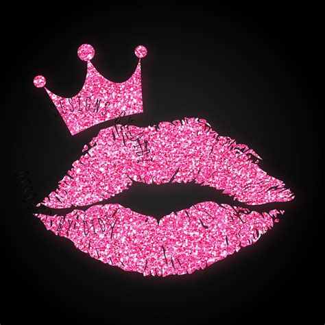 Lips Art Print Pop Art Lips Glitter Lips Rose Gold Glitter Minions Lip Wallpaper Pink