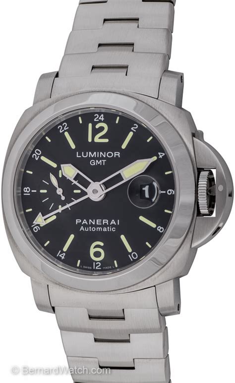 Panerai Luminor Gmt Pam 297 Sold Out Black Dial On Stainless