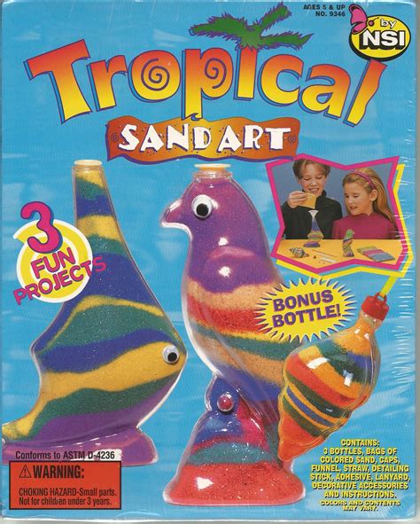 Tropical Sand Art Kit By Nsi 1996 New Sealed Craft Kit For Kids