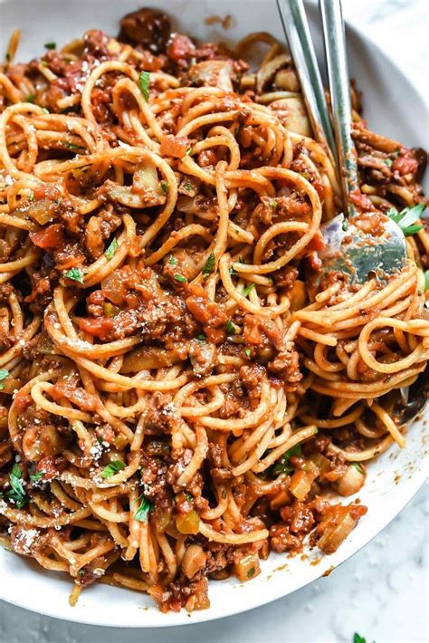 If you are using canned tomatoes, use the second. My Mom's Homemade Spaghetti And Meat Sauce With Lean Ground Beef, Yellow Onion, Celery, Garlic ...