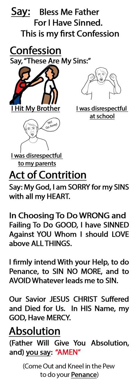 Printable Catholic Confession Guide