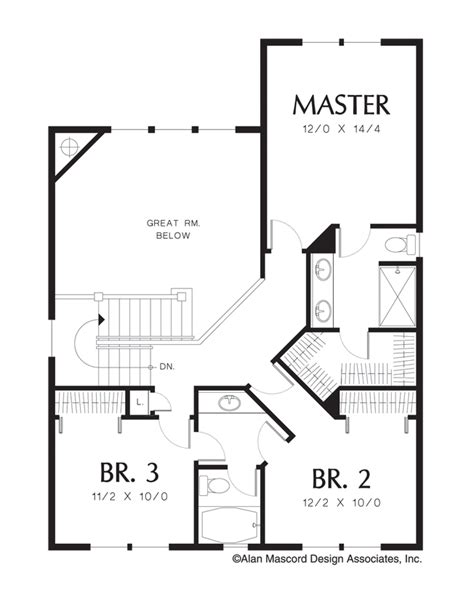 Upper Floor Plan Of Mascord Plan 2153 The Jamestown Charming