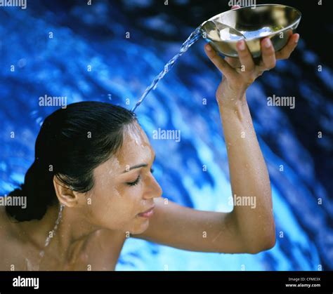 Indian Woman Taking A Bath India Asia Stock Photo Alamy
