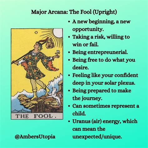 The Fool Meanings Upright Tarot Card Meanings Tarot Tarot Learning