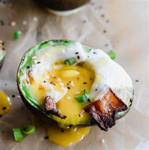 Avocado Baked Eggs With Bacon House Of Yumm