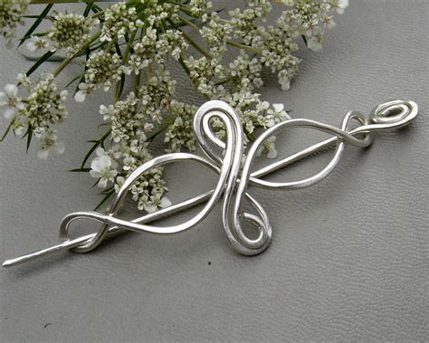 Celtic Knot Infinity Swirl Cross Sterling Silver Shawl Pin Knitted