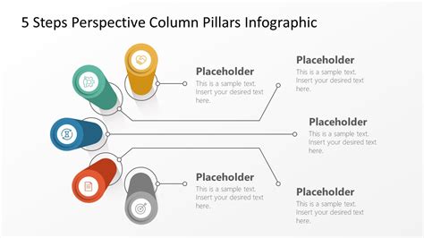 5 Steps Perspective Column Pillars Infographics Slidemodel