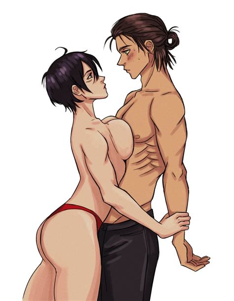 Rule 34 Abs Attack On Titan Big Ass Big Breasts Big Butt Black Hair Blush Breast Squeeze