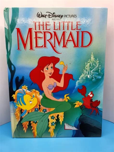 Disney The Little Mermaid Hardcover Book Classic Story Ariel Triton