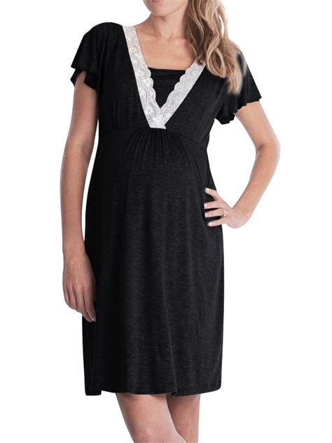 Women Maternity Short Sleeve Pajamas Layered Home Dress Nightgown Walmart Canada