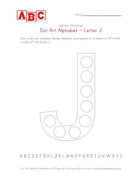 Letter J Do A Dot Printables Uppercase And Lowercase Do A Dot Free