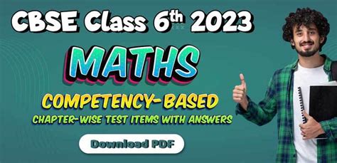 CBSE Class 6th Maths 2023 Chapter Wise Competency Based Test Items