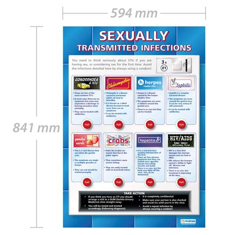 Sexually Transmitted Infections Pshe Posters Laminated Gloss Paper Measuring 850mm X 594mm