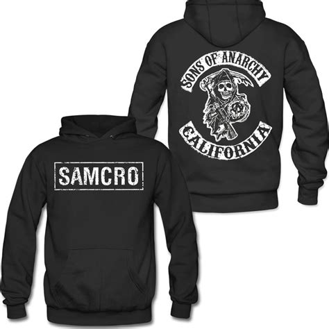Clothes Shoes And Accessories Sons Of Anarchy Samcro Grey Logo Biker Pullover Hoodie Sweatshirt
