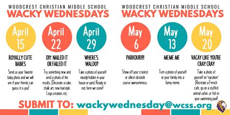 Wacky Wednesdays Woodcrest Christian School System