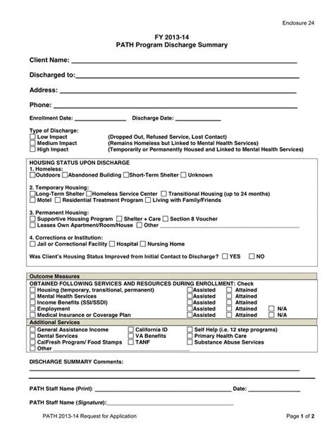 Discharge Summary Template Download Free Documents For Pdf Word And