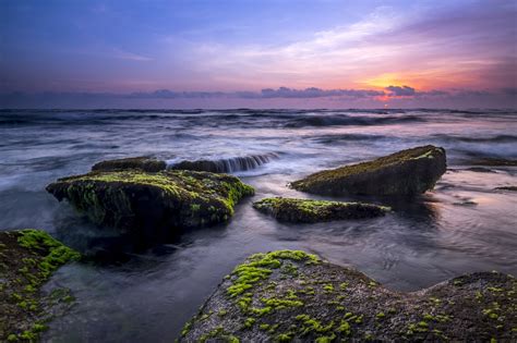 Wallpaper Landscape Sunset Sea Bay Rock Nature