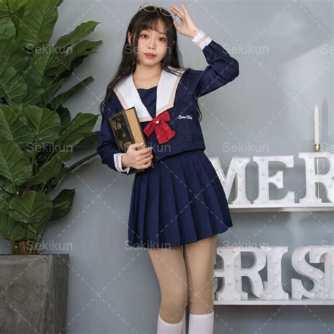 Super Cute Japanese School Girl Sailor Suit Jk Uniform Costume Seifuku