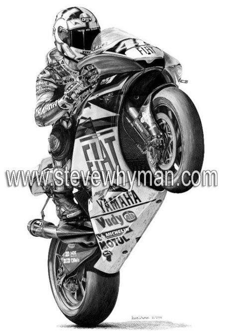 Valentino Rossi 2007 Fiat Steve Whyman Motorcycle Art