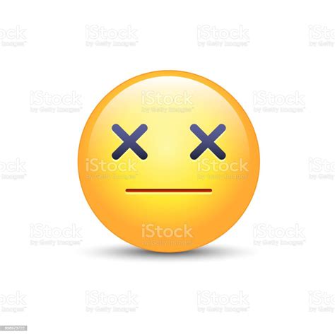 Dizzy Emoji Face Cross Eyes Emoticon Vector Icon Sad Smiley Stock