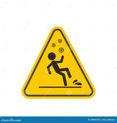 Accident Prevention Caution Slippery Ice Yellow Trianglebeware And