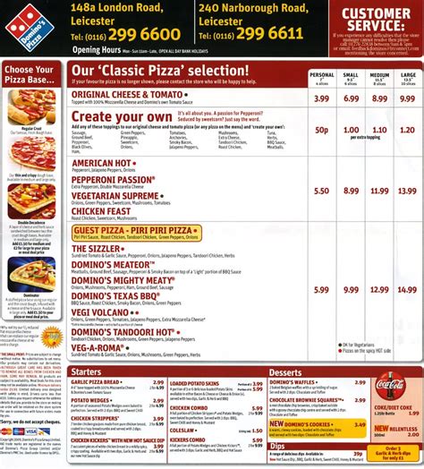 Dominos Pizza Pizza Restaurant On London Rd Leicester Everymenu