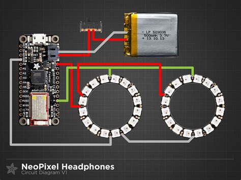 Circuit Diagram Bluetooth Controlled Neopixel Headphones Adafruit