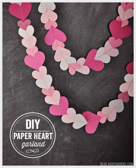 Diy Paper Heart Garland A Free Printable Vicky Barone