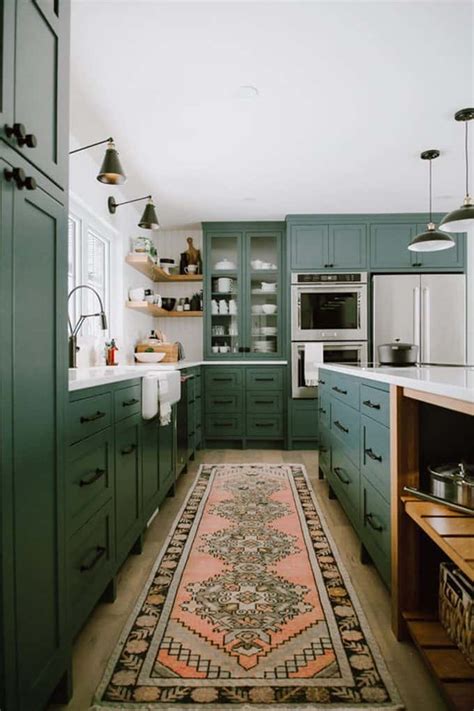So, no need to worry if you want to change your wall paint one day. Moody Green Kitchen Cabinet Paint Colors - Bright Green Door