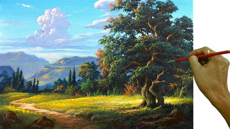Acrylic Landscape Painting In Time Lapse Big Old Tree Jmlisondra