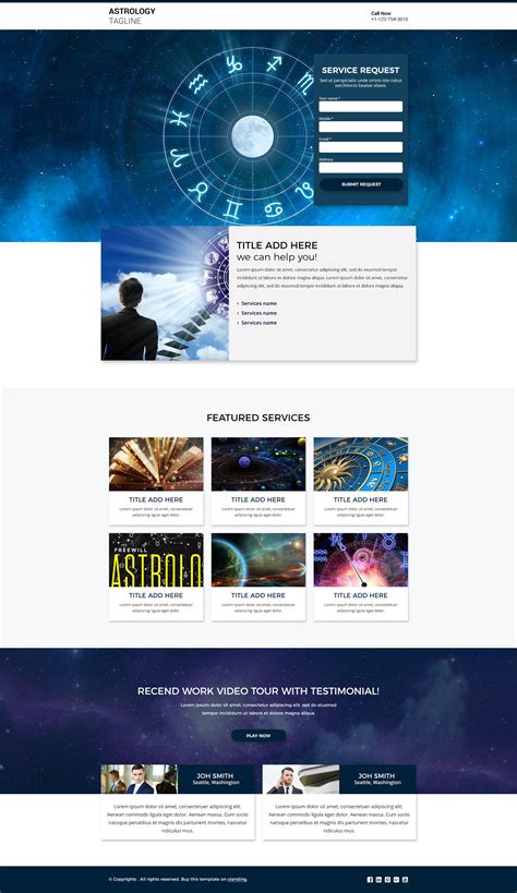 Responsive Astrology Landing Page Design Template By Olanding Olanding