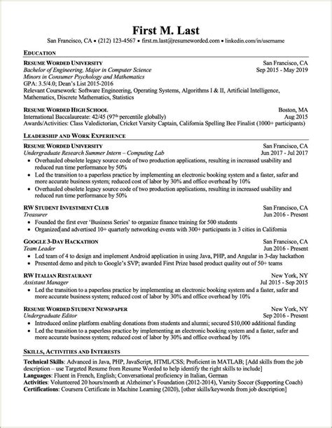 Applicant Tracking Systems Resume Example Resume Example Gallery
